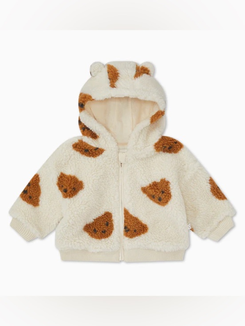 Mori Teddy Bear Sherpa Hoodie Jacket Cream‎ Baby 6-12 Months